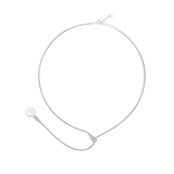 VIREO verstellbare Y-Silberkette mit Perlen