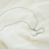 VIREO verstellbare Y-Silberkette mit Perlen