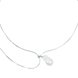 VIREO verstellbare Y-Silberkette mit Perlen