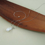 VIREO verstellbare Y-Silberkette mit Perlen