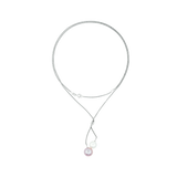 VIREO verstellbare Y-Silberkette mit Perlen