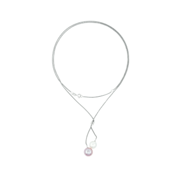 VIREO Y-Silberkette mit zentraler Perle