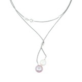 VIREO verstellbare Y-Silberkette mit Perlen