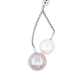 VIREO verstellbare Y-Silberkette mit Perlen