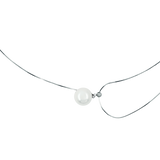 VIREO verstellbare Y-Silberkette mit Perlen