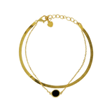 Vireo Silberarmband vergoldet mit Onyx